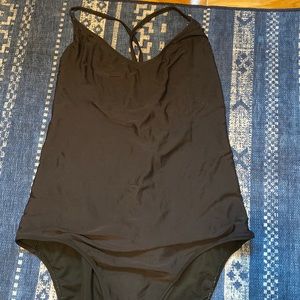 Aerie Black One Piece Full Coverage